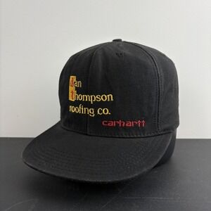 Carhartt Black Canvas Workwear Hat Dan Thompson Roofing Co Embroidered Cap